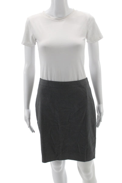 J Crew Women Straight Pencil Wool Knee Length Skirt Dark Gray Size 4P