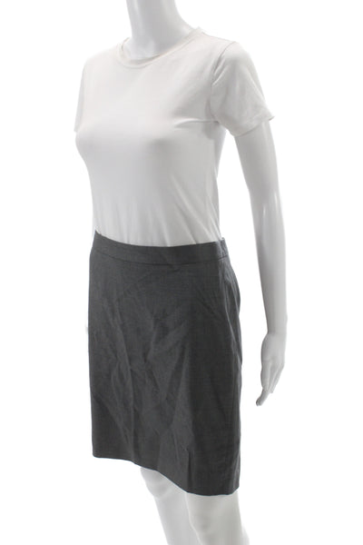 J Crew Women Straight Pencil Wool Knee Length Skirt Dark Gray Size 4P