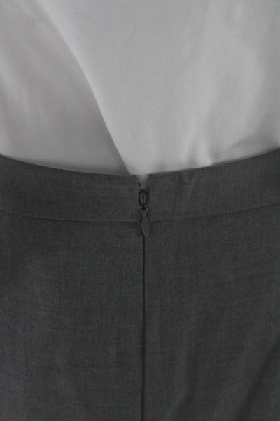 J Crew Women Straight Pencil Wool Knee Length Skirt Dark Gray Size 4P