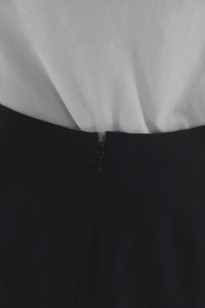 J Crew Womens Straight Pencil Wool Skirt Dark Blue Size 4P