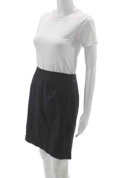 J Crew Womens Wool A-Line Straight Pencil Skirt Knee Length Black Size 4P