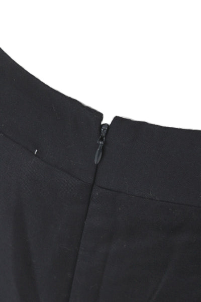 J Crew Womens Wool A-Line Straight Pencil Skirt Knee Length Black Size 4P