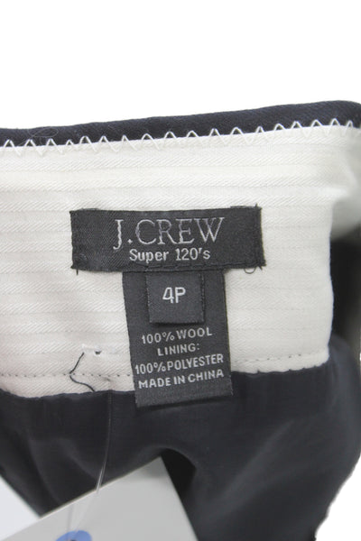 J Crew Womens Wool A-Line Straight Pencil Skirt Knee Length Black Size 4P