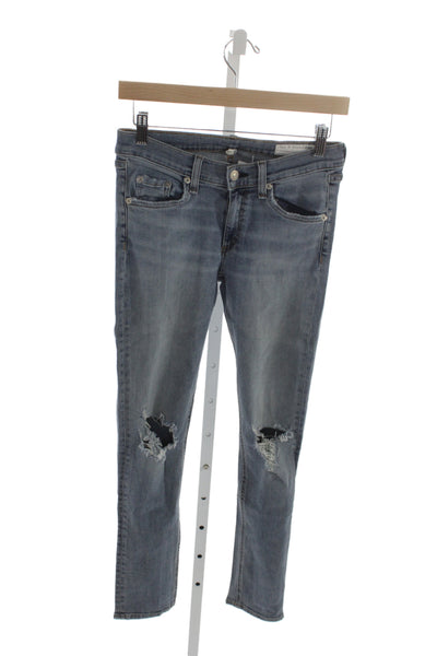 Rag & Bone Womens Skinny Ankle Jeans Blue Mid Rise Size 27