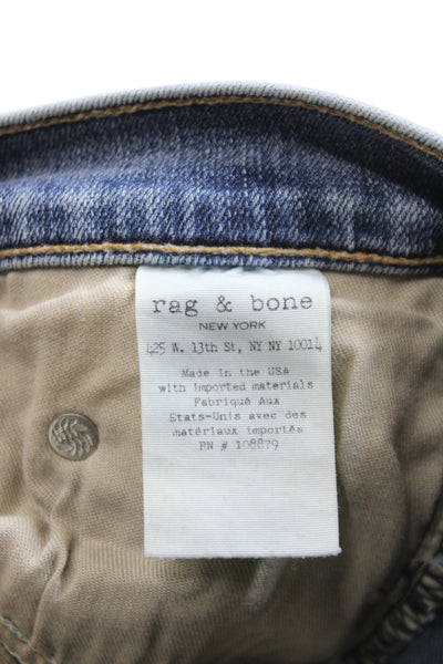 Rag & Bone Womens Skinny Ankle Jeans Blue Mid Rise Size 27
