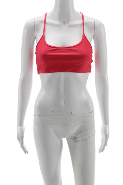 All Access Womens Spaghetti Strap Scoop Neck Sports Bra Pink Size Medium