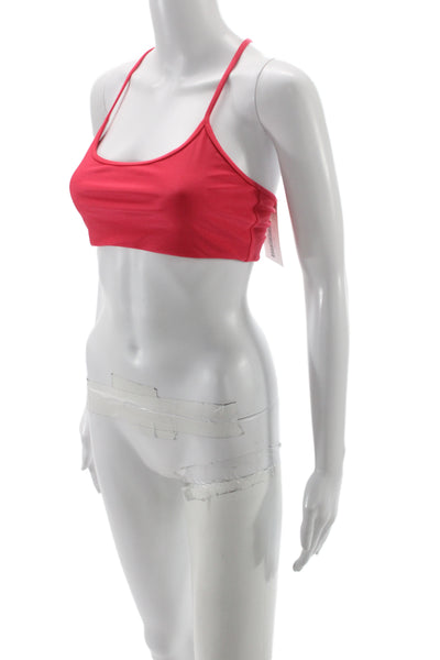 All Access Womens Spaghetti Strap Scoop Neck Sports Bra Pink Size Medium