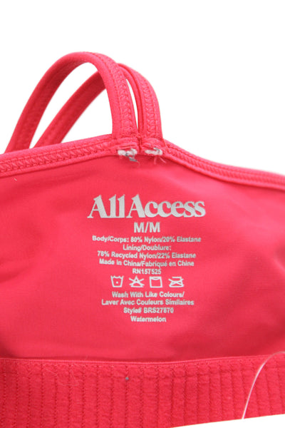 All Access Womens Spaghetti Strap Scoop Neck Sports Bra Pink Size Medium