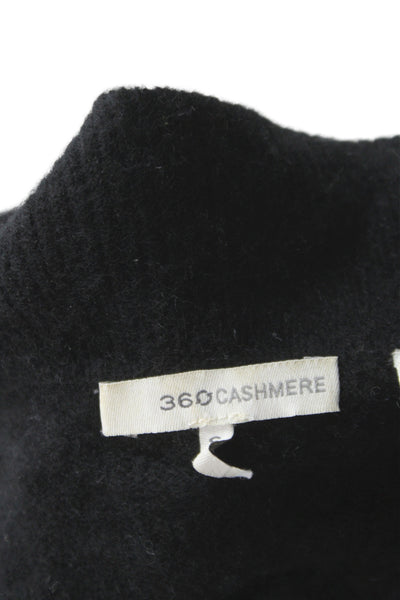 360 Cashmere Women Cardigan Sweater Black 3/4 Sleeve Size S