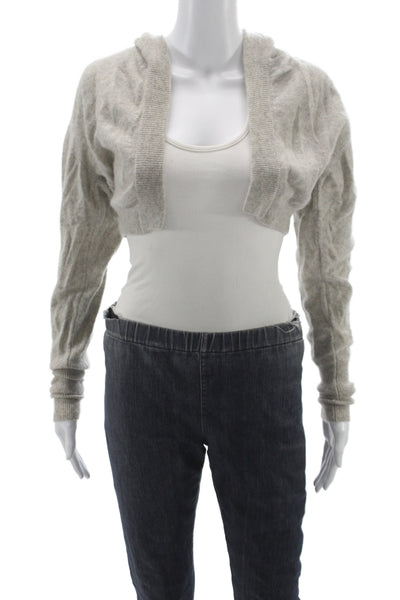 Rachel Roy Women Cardigan 100% Cashmere Gray Long Sleeve Designer Size XS