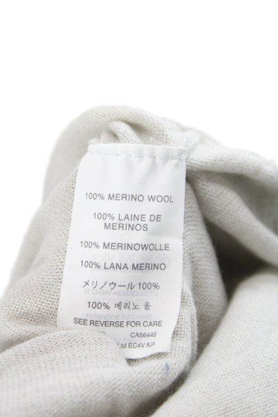 J Crew Unisex Pullover Sweater Beige Merino Wool Crew Neck Long Sleeve Size 2XS