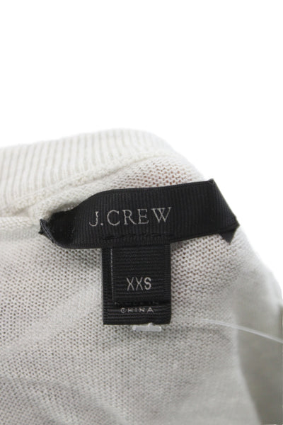 J Crew Unisex Pullover Sweater Beige Merino Wool Crew Neck Long Sleeve Size 2XS