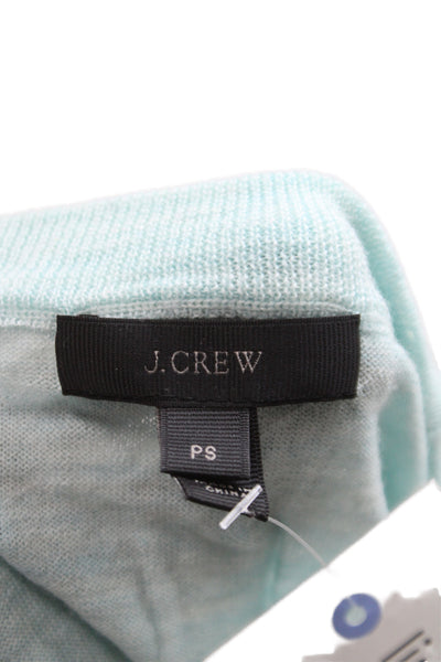 J Crew Women Pullover Merino Wool Light Blue Crew Neck Size PS