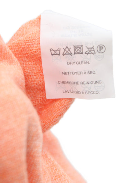 J Crew Womens Basic Orange 100% Cashmere Crew Neck 3/4 Sleeve Sweater Size XS