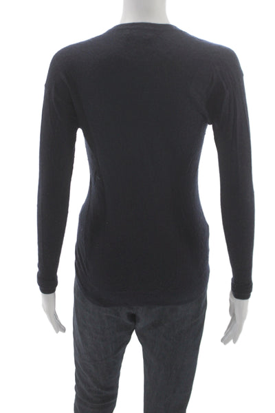 J Crew Collection Women Pullover Cashmere V-Neck Dark Blue Size 2XS