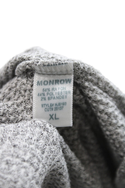 Monrow Womens Full-Zip Hoodie Gray Size XL