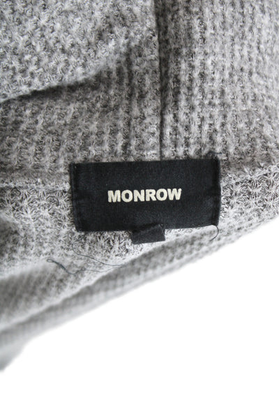 Monrow Womens Full-Zip Hoodie Gray Size XL