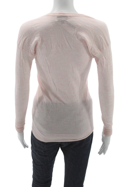 J Crew Collection Women V-Neck Cashmere Sweater Long Sleeve Pink Size 3XS
