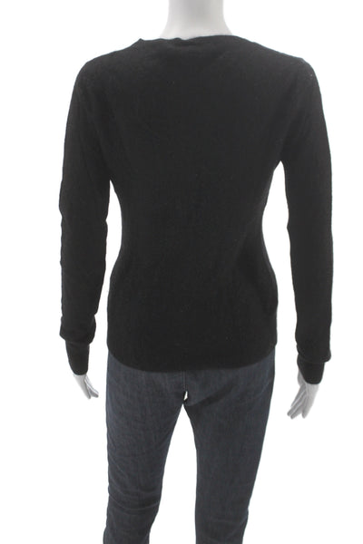 Central Park West Unisex Black 100% Cashmere Crewneck Pullover Size S
