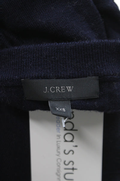 J Crew Womens Cashmere Pullover Sweater Dark Blue Crew Neck Size 2XS