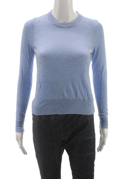J Crew Womens Light Blue 100% Merino Wool Crewneck Pullover Sweater Size 2XS