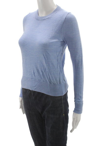 J Crew Womens Light Blue 100% Merino Wool Crewneck Pullover Sweater Size 2XS