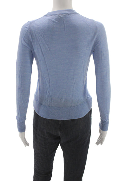 J Crew Womens Light Blue 100% Merino Wool Crewneck Pullover Sweater Size 2XS
