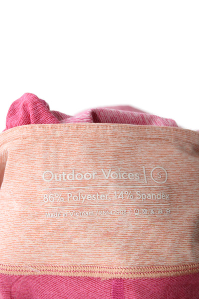Outdoor Voices Womens Ankle Leggings Pink Polyester Spandex Size S