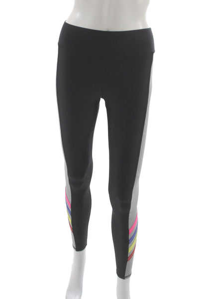 Terez Womens Ankle Leggings Black Striped Size M