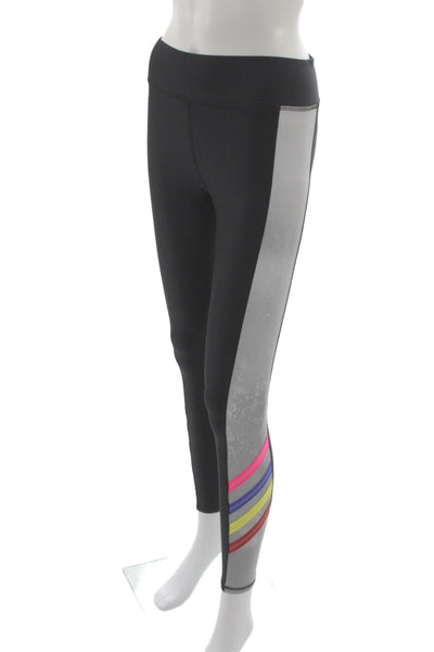 Terez Womens Ankle Leggings Black Striped Size M