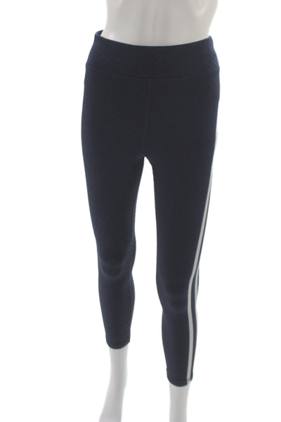 The Upside Women Ankle Geometric Leggings Dark Blue Polyester Sports Size 6