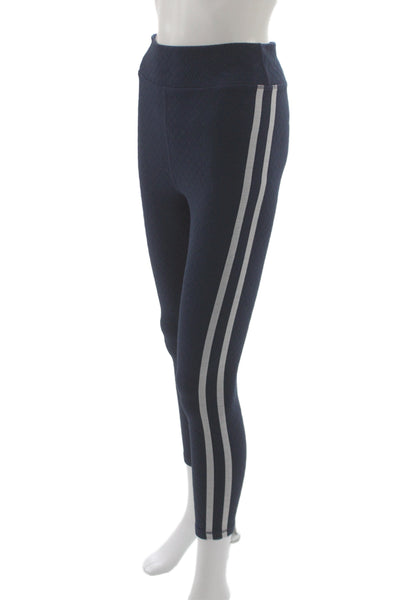 The Upside Women Ankle Geometric Leggings Dark Blue Polyester Sports Size 6