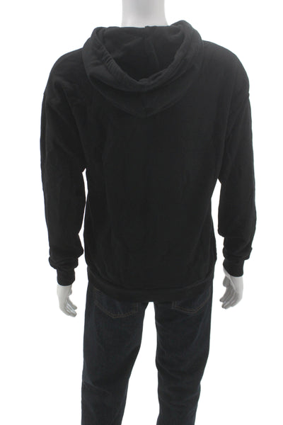 Moschino Couture Mens Pullover Hoodie Black Cotton Graphic Size L
