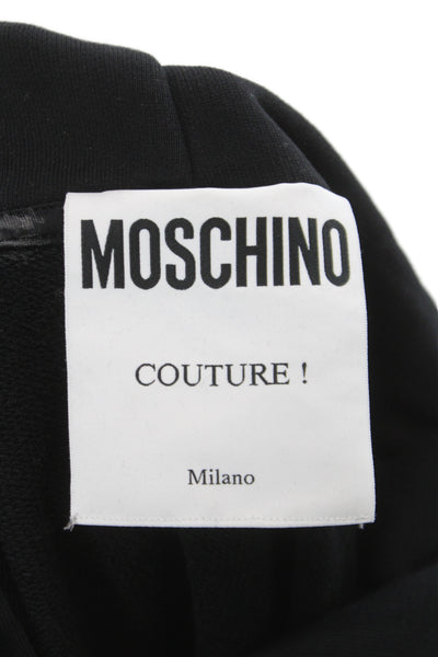 Moschino Couture Mens Pullover Hoodie Black Cotton Graphic Size L