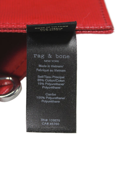 Rag & Bone Womens Lobster Clasp Closure Tote Shoulder Handbag Red