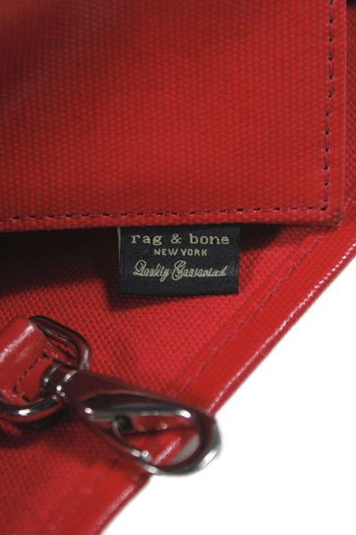 Rag & Bone Womens Lobster Clasp Closure Tote Shoulder Handbag Red
