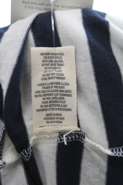 The Great Womens Striped Night Robe Navy Blue White Cotton Size One Size