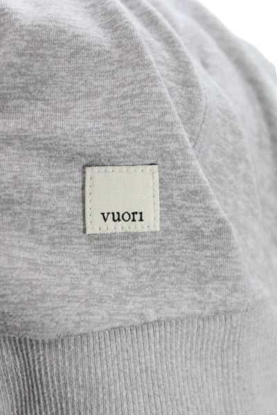 Vuori Unisex Pullover Sweatshirt Gray Cotton Blend Long Sleeve Size S
