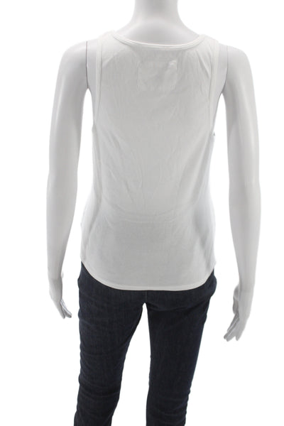 Nili Lotan Womens Basic Jersey Sleeveless Round Neck Cotton Tank White Size M