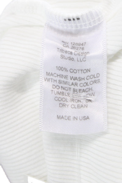Nili Lotan Womens Basic Jersey Sleeveless Round Neck Cotton Tank White Size M