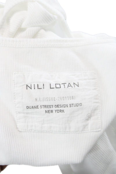 Nili Lotan Womens Basic Jersey Sleeveless Round Neck Cotton Tank White Size M