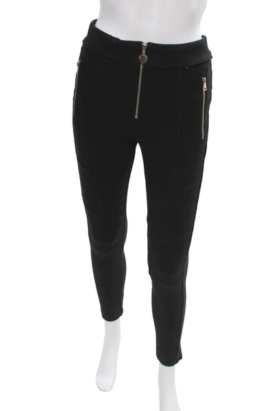 Zara Womens Ankle Jeggings Black Viscose Blend Size M