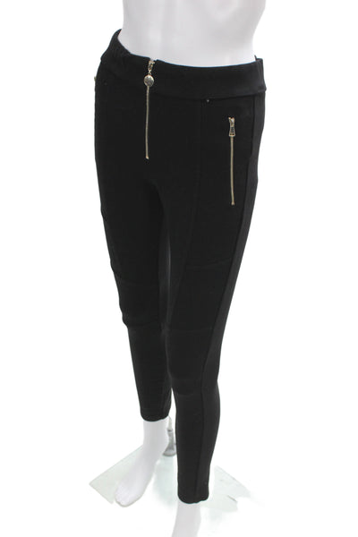 Zara Womens Ankle Jeggings Black Viscose Blend Size M