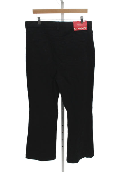 Spanx Womens Plus Black High Rise Pants Cotton Blend Button Front Size 20