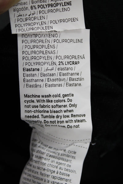 Spanx Womens Plus Black High Rise Pants Cotton Blend Button Front Size 20