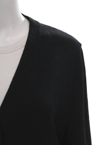 St. John Evening By Marie Gray Unisex Cardigan Black Wool Size 14