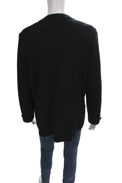 St. John Evening By Marie Gray Unisex Cardigan Black Wool Size 14
