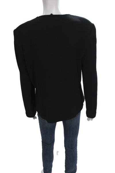 St. John Collection By Marie Gray Women Black Wool 80s Blazer Size 14