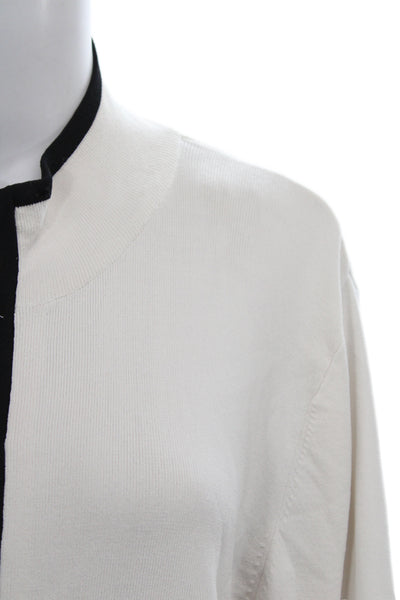 Coldwater Creek Womens Windbreaker White Mock Neck Zip Size XL