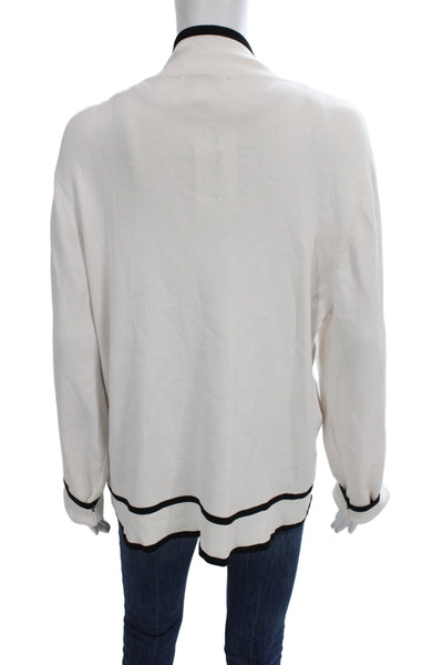 Coldwater Creek Womens Windbreaker White Mock Neck Zip Size XL